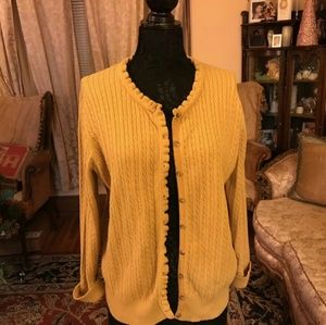 Eddie Bauer Yellow-Gold Cardigan Sweater